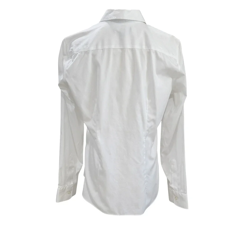 Lands End White Oxford Button Down Old Money Office Corporate Shirt Minimalist - Picture 8 of 8
